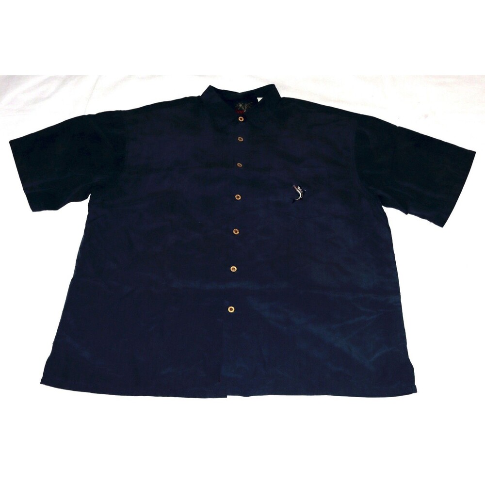Bamboo Cay 15th Annual Embroidered Men's Short Sleeve Button Up Shirt Size 2XL